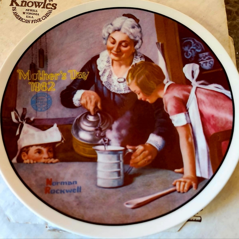 Norman Rockwell Antique Collector Plate "The Cooking Lesson"